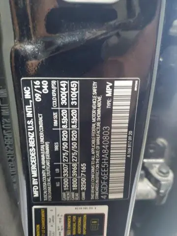 2017 MERCEDES-BENZ GLS 450 4MATIC  