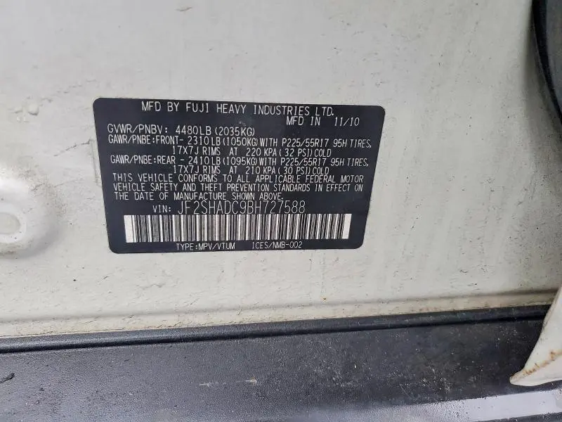 2011 SUBARU FORESTER 2.5X PREMIUM  