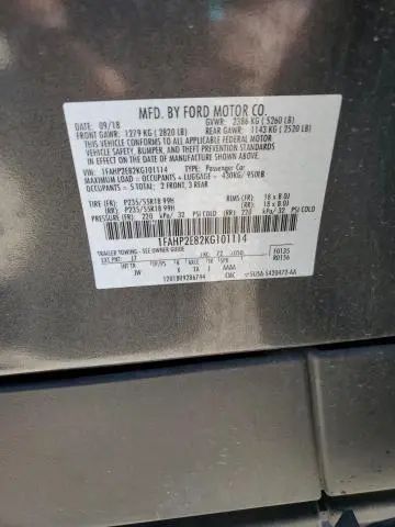 2019 FORD TAURUS SEL  