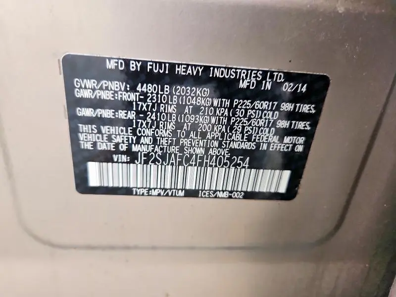 2015 SUBARU FORESTER 2.5I PREMIUM  