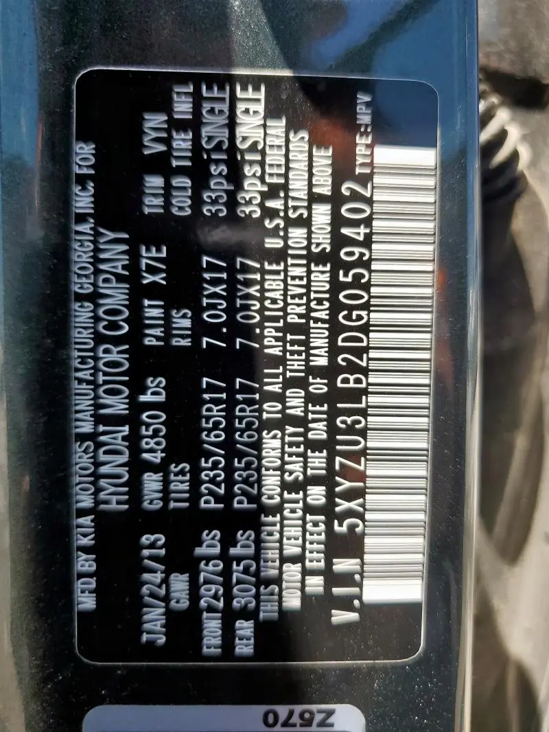 2013 HYUNDAI SANTA FE SPORT   