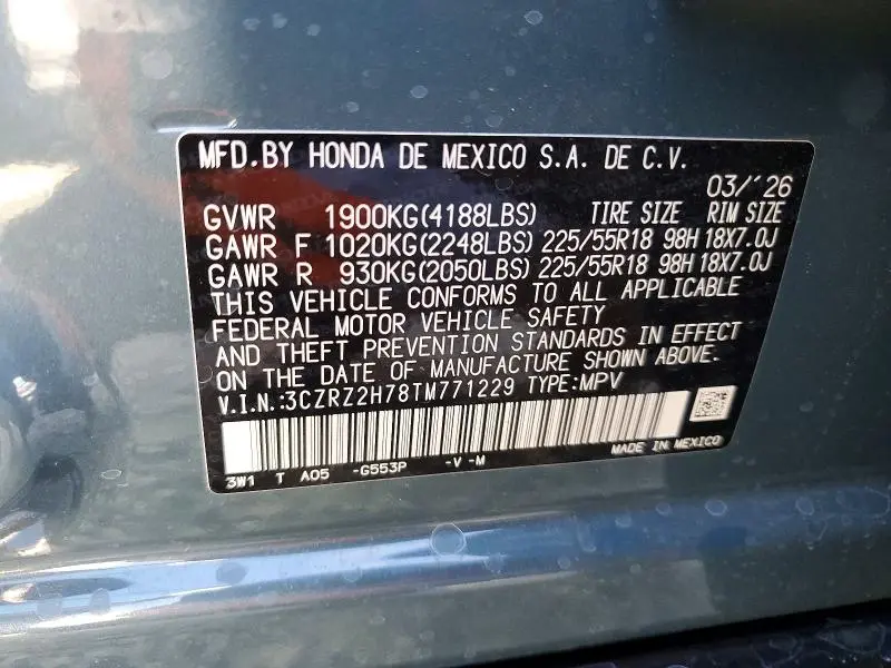 2026 HONDA HR-V EXL  