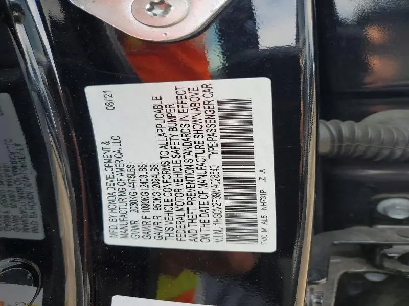 2021 HONDA ACCORD SPORT  