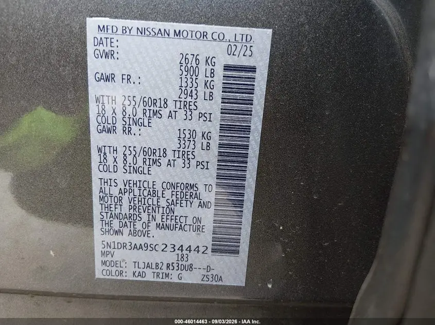 2025 NISSAN PATHFINDER S FWD