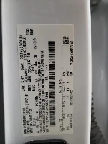 2017 FORD F150 SUPERCREW  