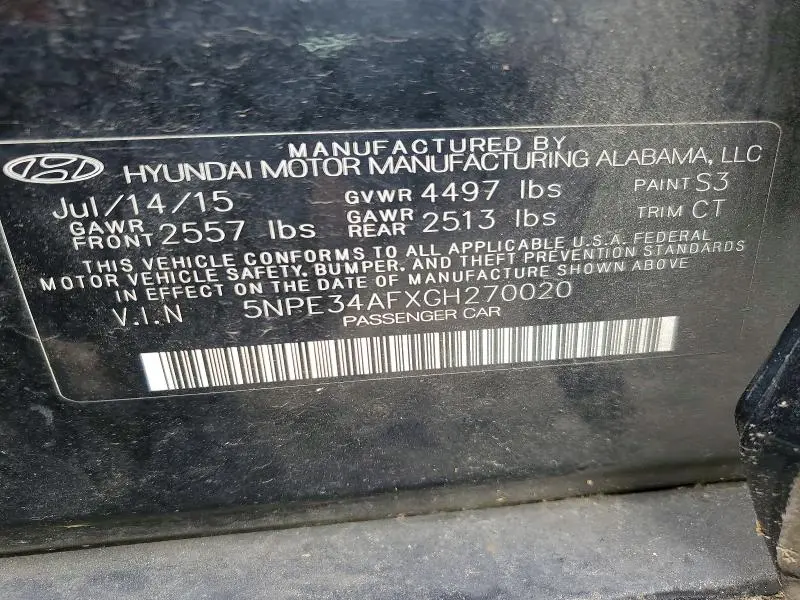 2016 HYUNDAI SONATA SPORT  