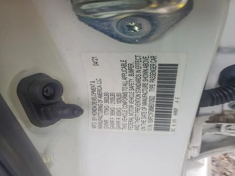 2021 HONDA CIVIC EX  