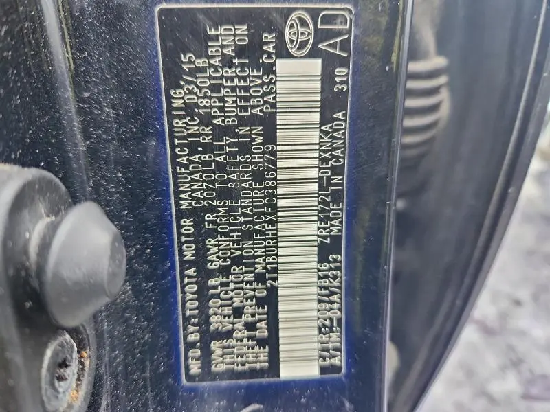 2015 TOYOTA COROLLA L  