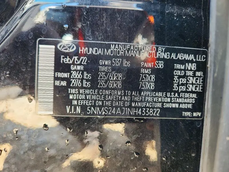 2022 HYUNDAI SANTA FE SEL  