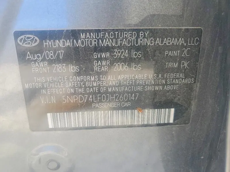 2018 HYUNDAI ELANTRA SE  