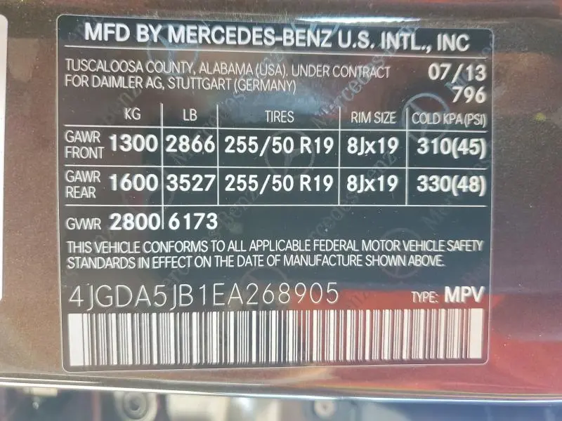 2014 MERCEDES-BENZ ML 350  