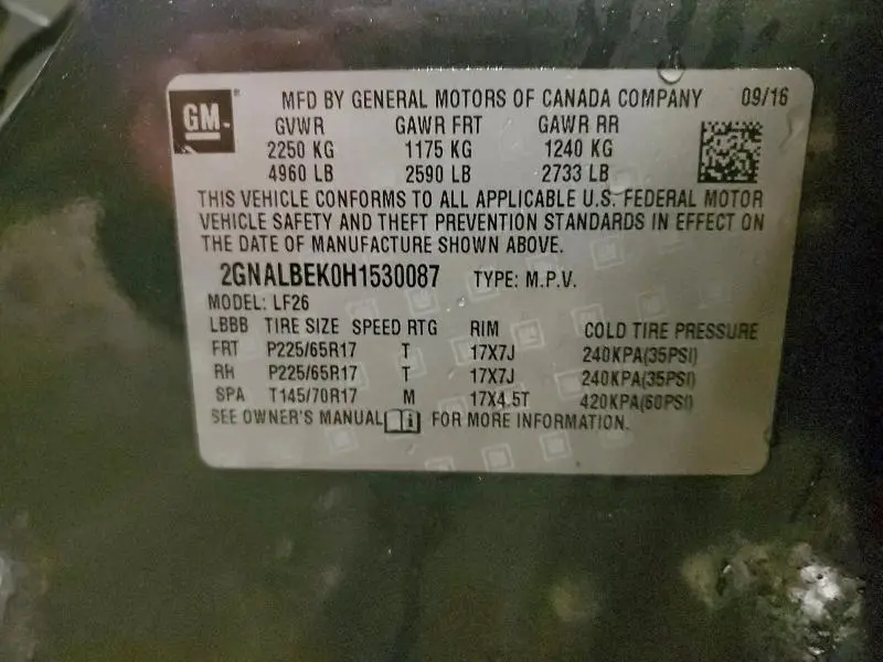 2017 CHEVROLET EQUINOX LS  