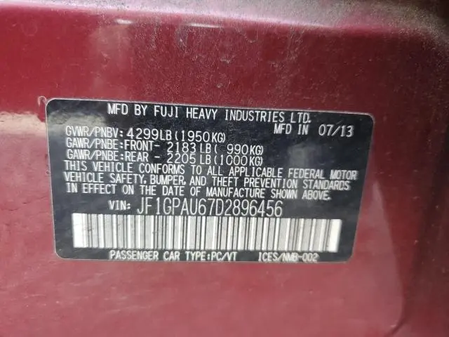 2013 SUBARU IMPREZA SPORT LIMITED  