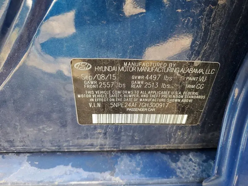 2016 HYUNDAI SONATA SE  