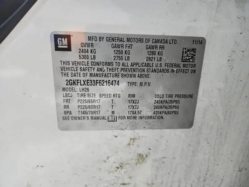 2015 GMC TERRAIN SLT  