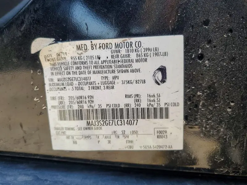 2020 FORD ECOSPORT SE  