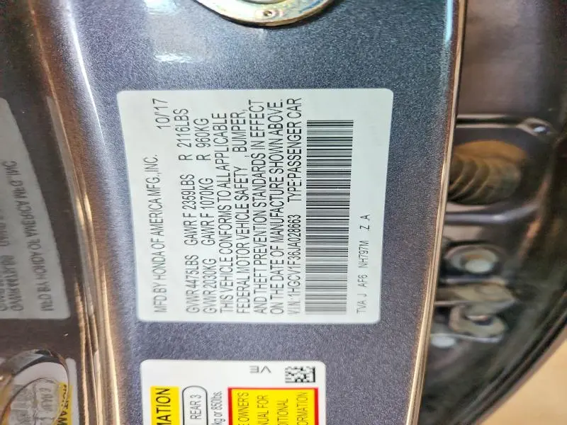 2018 HONDA ACCORD SPORT  