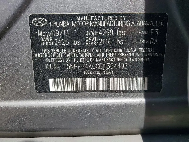 2011 HYUNDAI SONATA LIMITED  