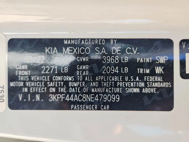 2022 KIA FORTE GT  