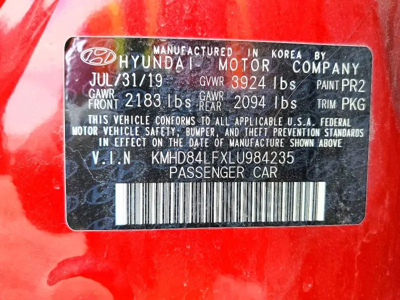 2020 HYUNDAI ELANTRA SEL  