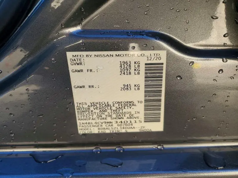 2021 NISSAN ALTIMA SR  