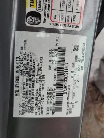 2012 FORD FUSION HYBRID  