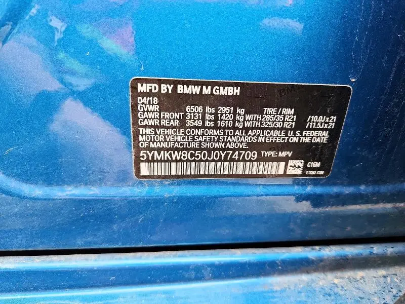 2018 BMW X6 M  