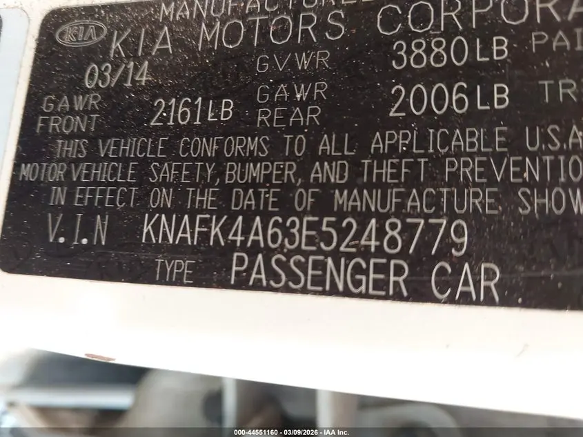 2014 KIA FORTE LX