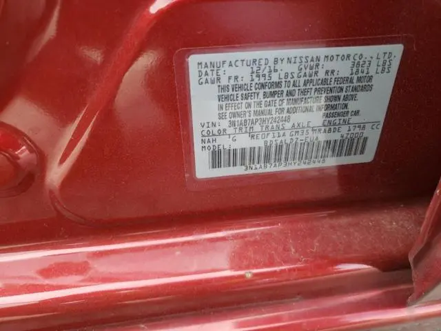 2017 NISSAN SENTRA S  