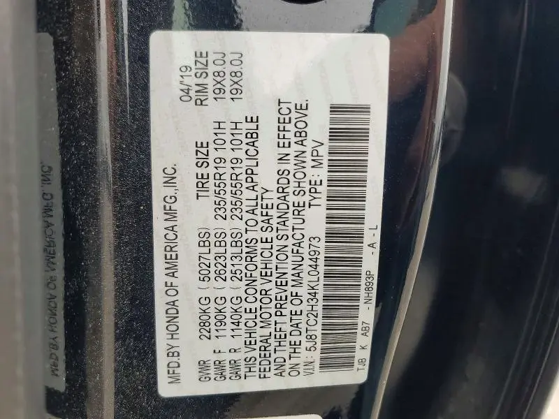2019 ACURA RDX   