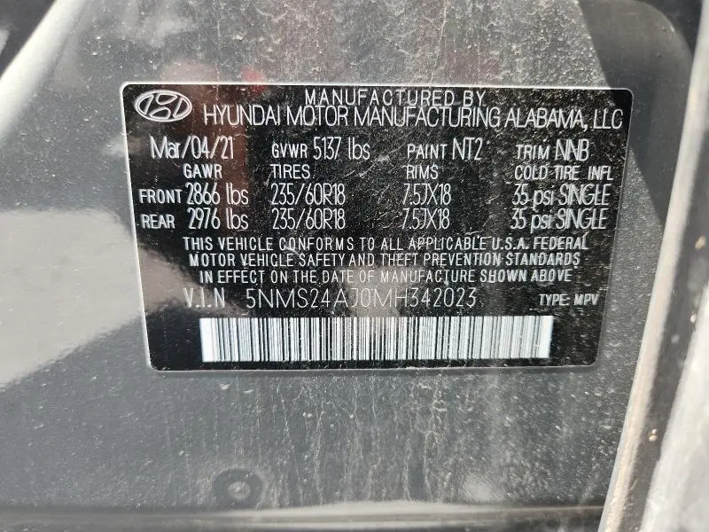 2021 HYUNDAI SANTA FE SEL  