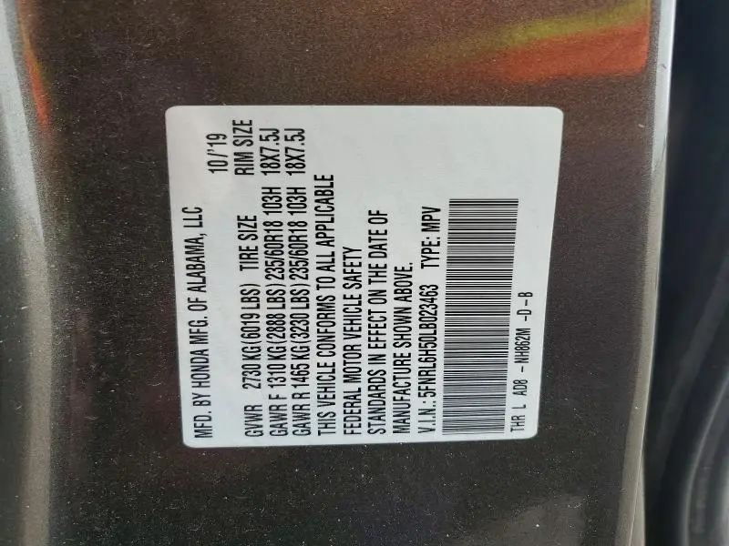2020 HONDA ODYSSEY EX  