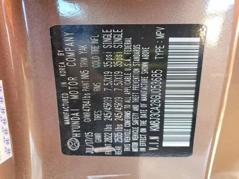 2016 HYUNDAI TUCSON SPORT  