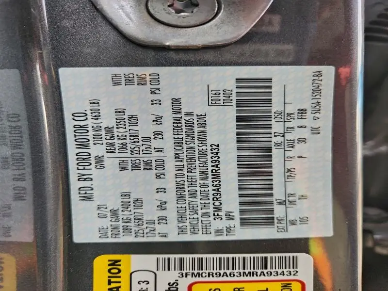 2021 FORD BRONCO SPORT   