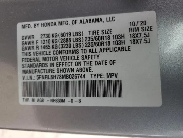 2021 HONDA ODYSSEY EXL  