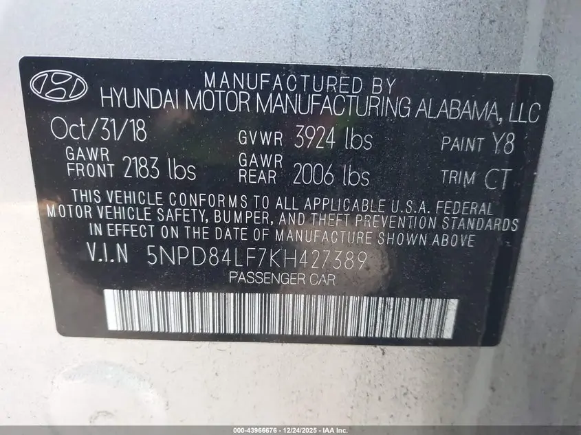 2019 HYUNDAI ELANTRA SEL