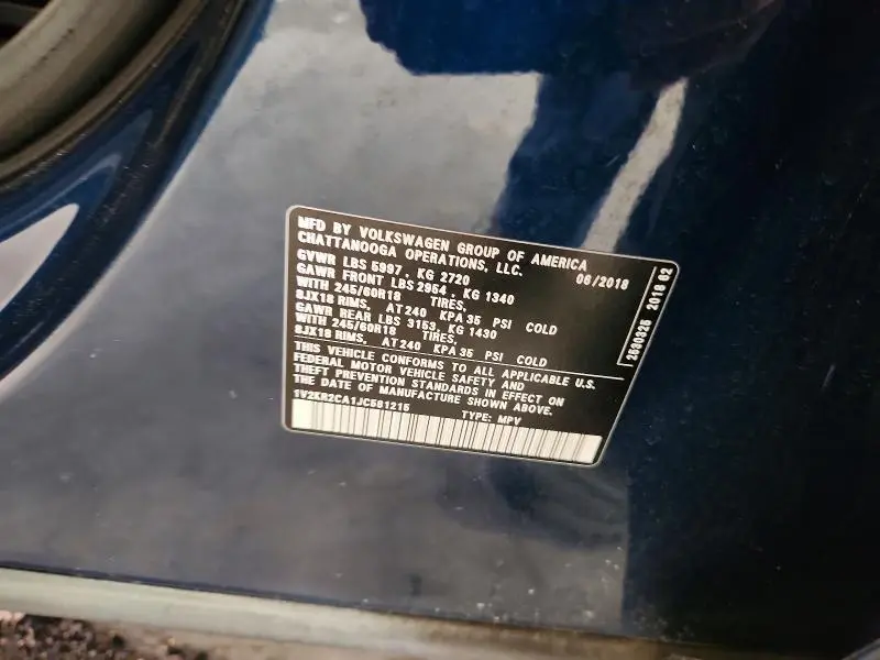 2018 VOLKSWAGEN ATLAS SE  