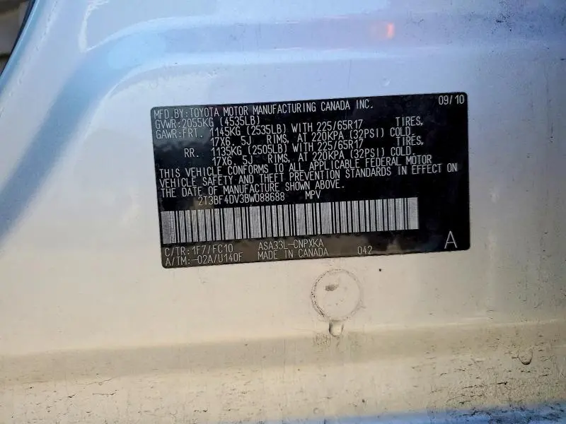 2011 TOYOTA RAV4 BASE  