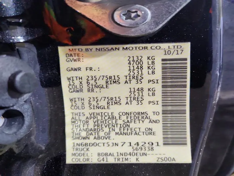 2018 NISSAN FRONTIER S  