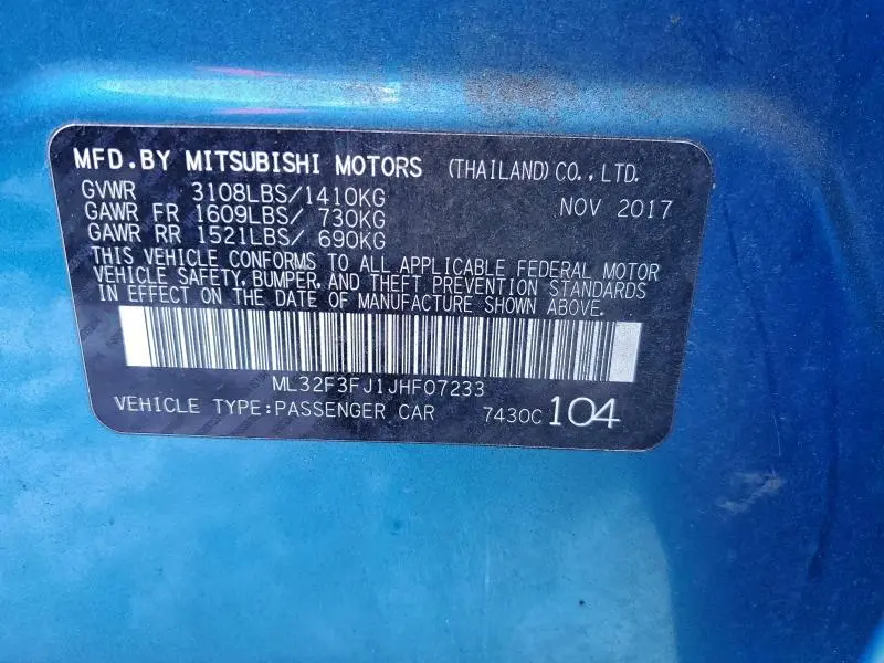 2018 MITSUBISHI MIRAGE G4 ES  