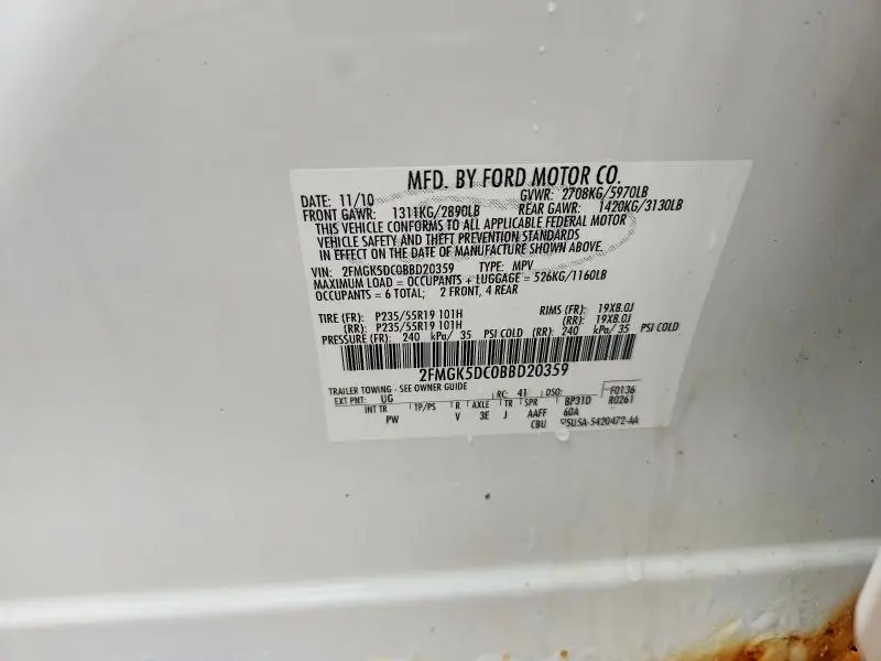 2011 FORD FLEX LIMITED  