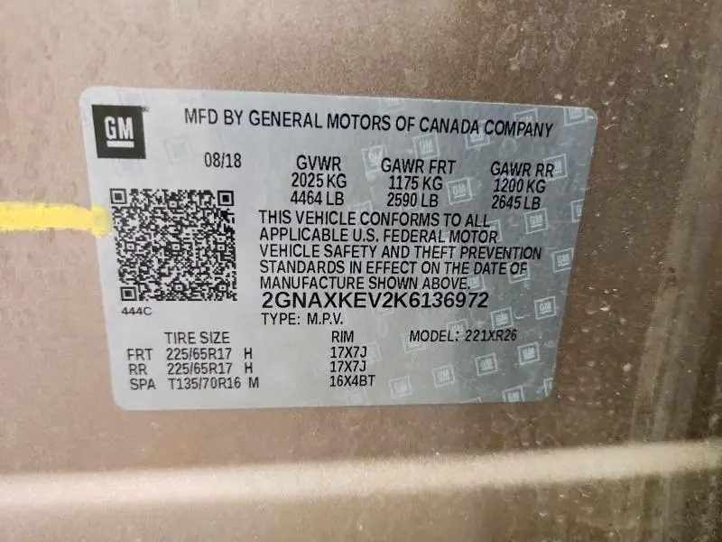 2019 CHEVROLET EQUINOX LT  