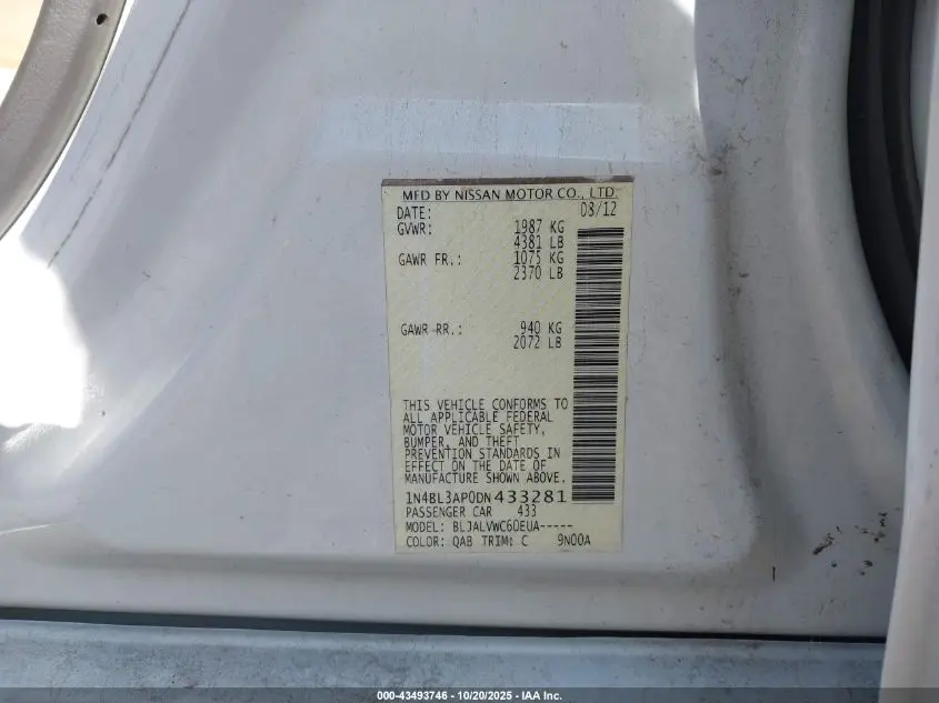 2013 NISSAN ALTIMA 3.5 SL