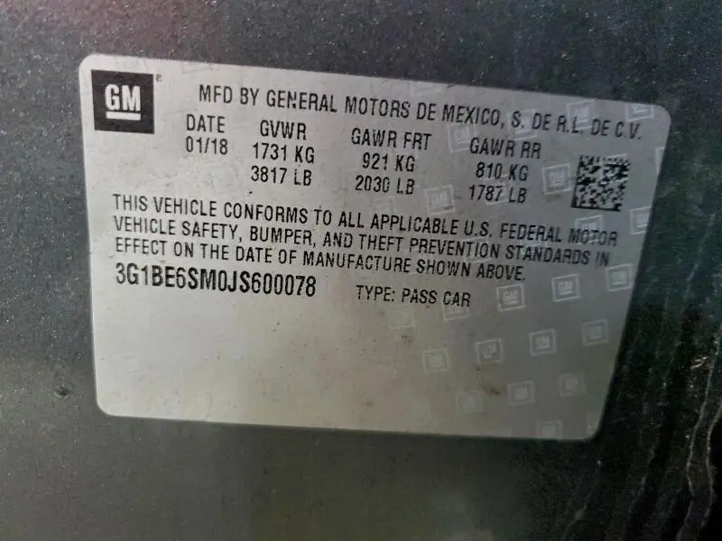 2018 CHEVROLET CRUZE LT  