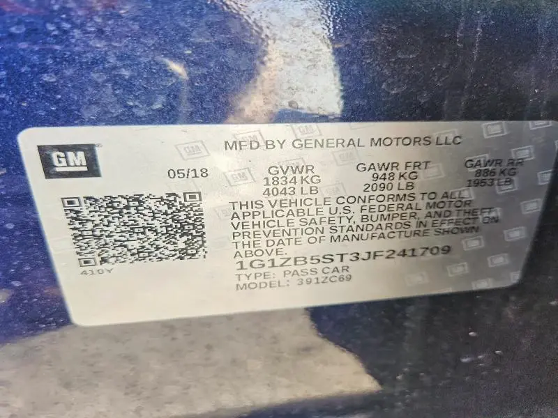 2018 CHEVROLET MALIBU LS  