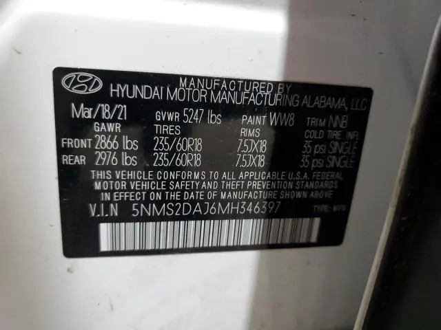 2021 HYUNDAI SANTA FE SEL  