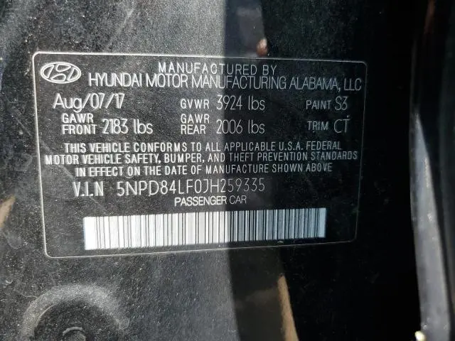 2018 HYUNDAI ELANTRA SEL  