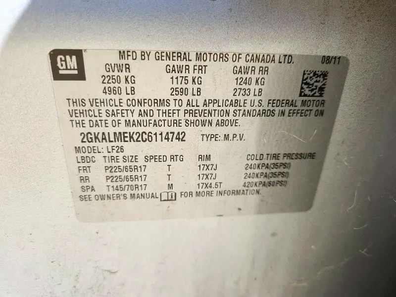 2012 GMC TERRAIN SLE  