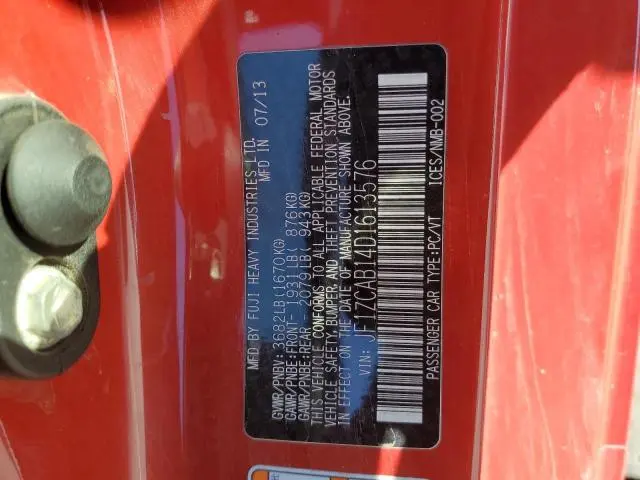 2013 SUBARU BRZ 2.0 PREMIUM  