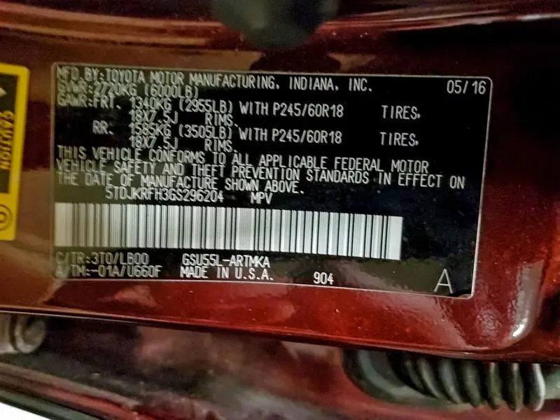 2016 TOYOTA HIGHLANDER XLE  